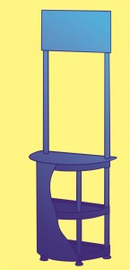 Промо стойка Полукруглая  
Полукруглая промо стойка
с размером столешницы 40х80 см.
С нанесением: топер + передняя панель
 
 
 
 