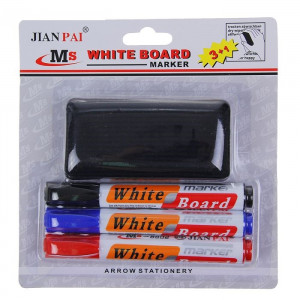 Набор маркеров для доски 3 цвета с губкой Удобный набор аксессуаров для магнитно-маркерной доски - 3 марка + губка.
Цвета маркеров: красный, синий, черный.